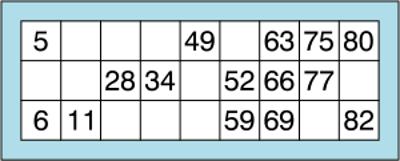 90 ball bingo ticket